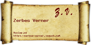 Zerbes Verner névjegykártya